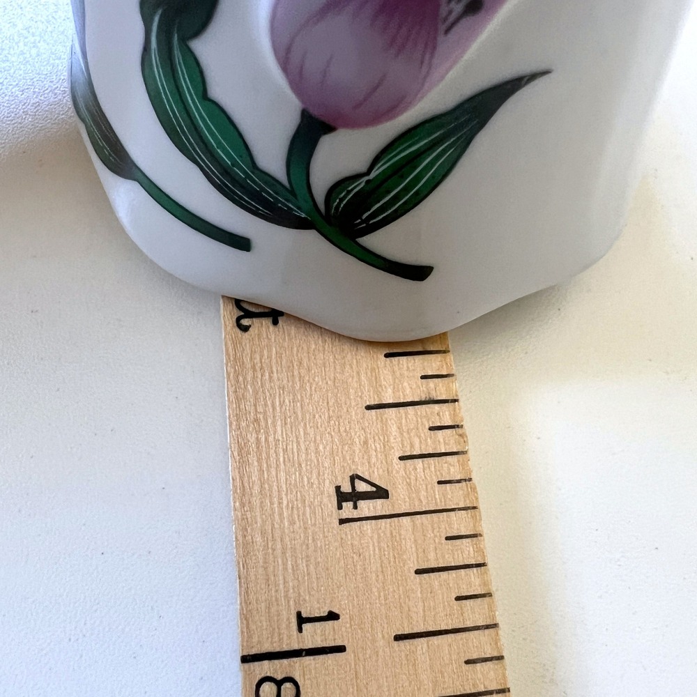 Vintage Taiwan Porcelain Bell Purple Tulip Floral Ceramic Hand Bell - Picture 13 of 14